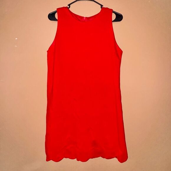 Aqua Women's Red Sleeveless A-Line Ruffle Dress - Large - Picture 4 of 7